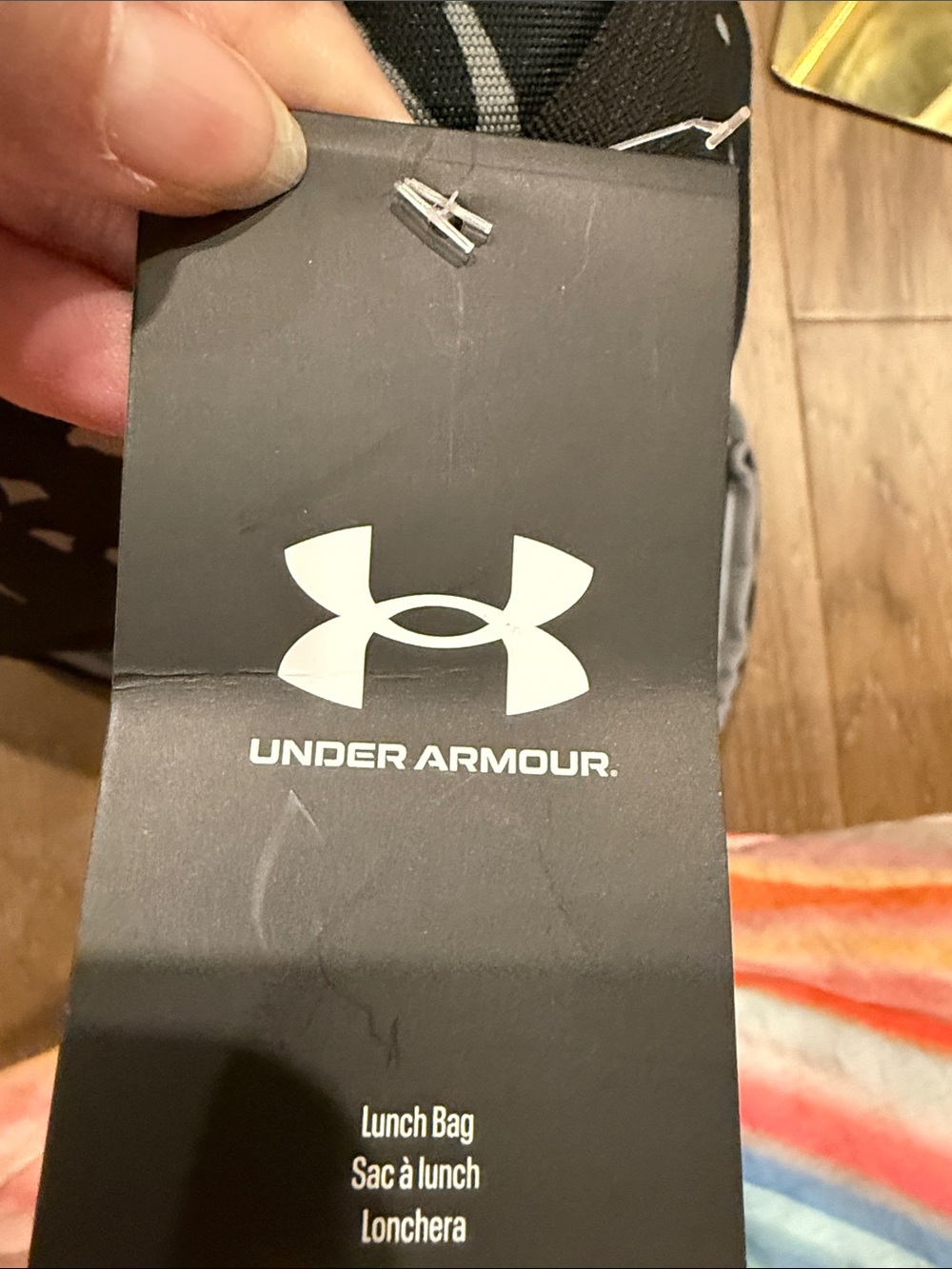 Under Armour Black & Gray Camo Belt Insulated Lunch Bag with Yellow Logo - Picture 10 of 12